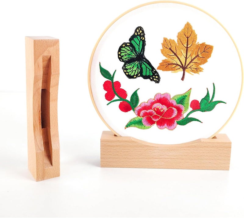 Fembemok Embroidery Frames for Display 3Pack Embroidery Hoop Display Stand 2 Tier Groove Design Cross Stitch Hoop Frame Stand，Embroidery Stand Embroidery kit (Suitable 7-10IN Frame) - Image 1
